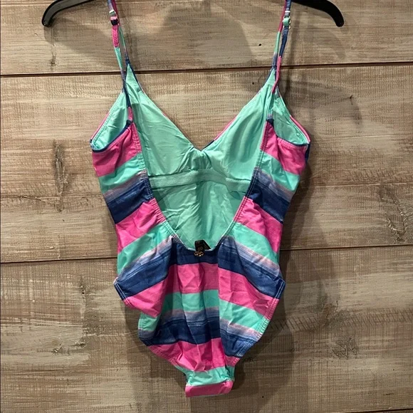 NWOT Vix Paula Hermanny Mani Bella Striped One Piece Swimsuit Size S